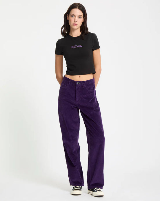 Volcom Women's Weellow II Corduroy Pants Acai B1932506-ACI