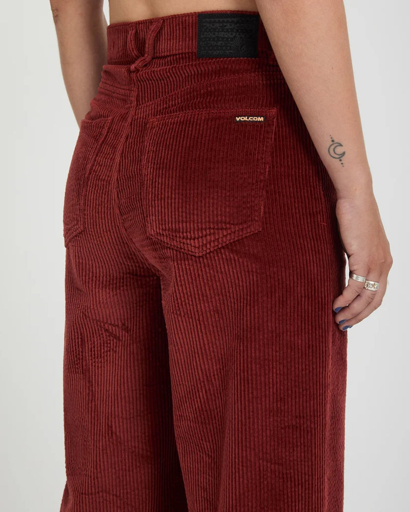 Load image into Gallery viewer, Volcom Women's Weellow II Corduroy Trousers Brick B1932601-BRK
