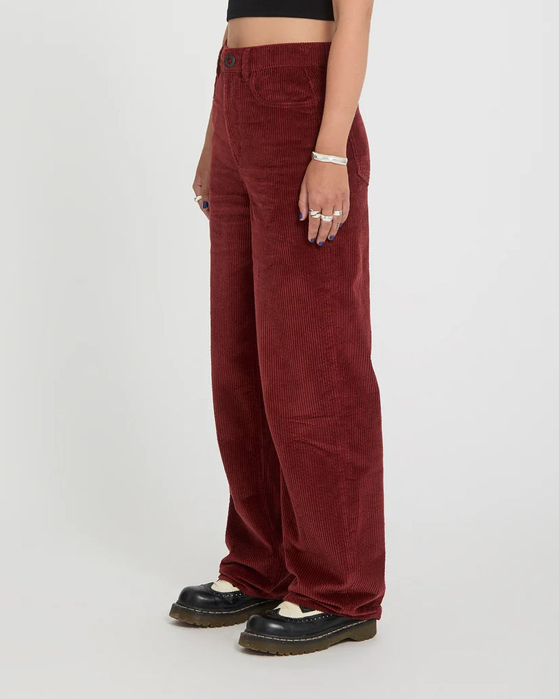 Load image into Gallery viewer, Volcom Women's Weellow II Corduroy Trousers Brick B1932601-BRK
