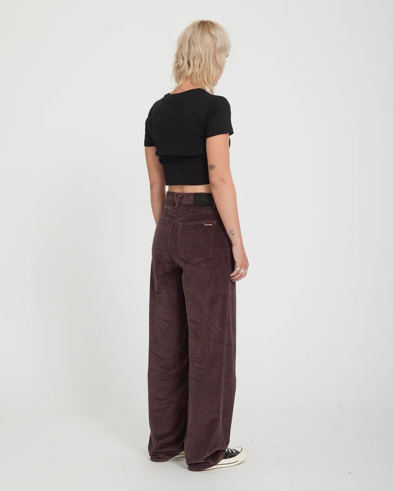 Load image into Gallery viewer, Volcom Women's Weellow II Corduroy Pants Raisin B1932601-RSN
