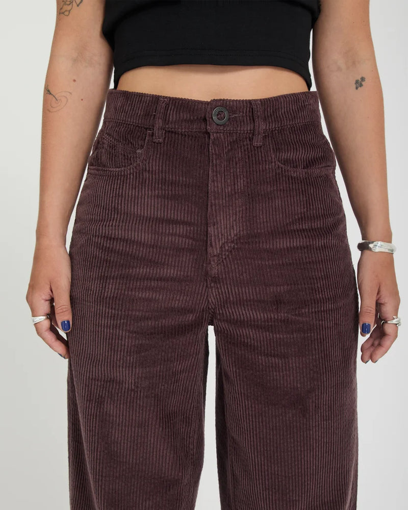 Load image into Gallery viewer, Volcom Women's Weellow II Corduroy Pants Raisin B1932601-RSN

