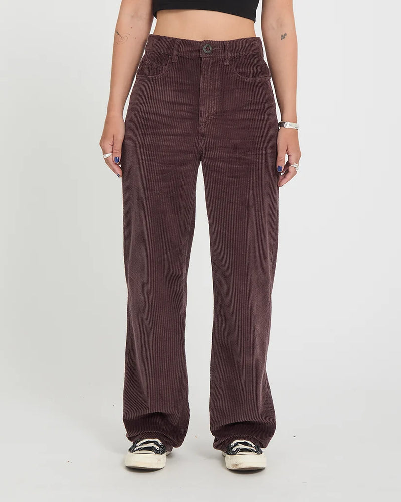 Load image into Gallery viewer, Volcom Women's Weellow II Corduroy Pants Raisin B1932601-RSN
