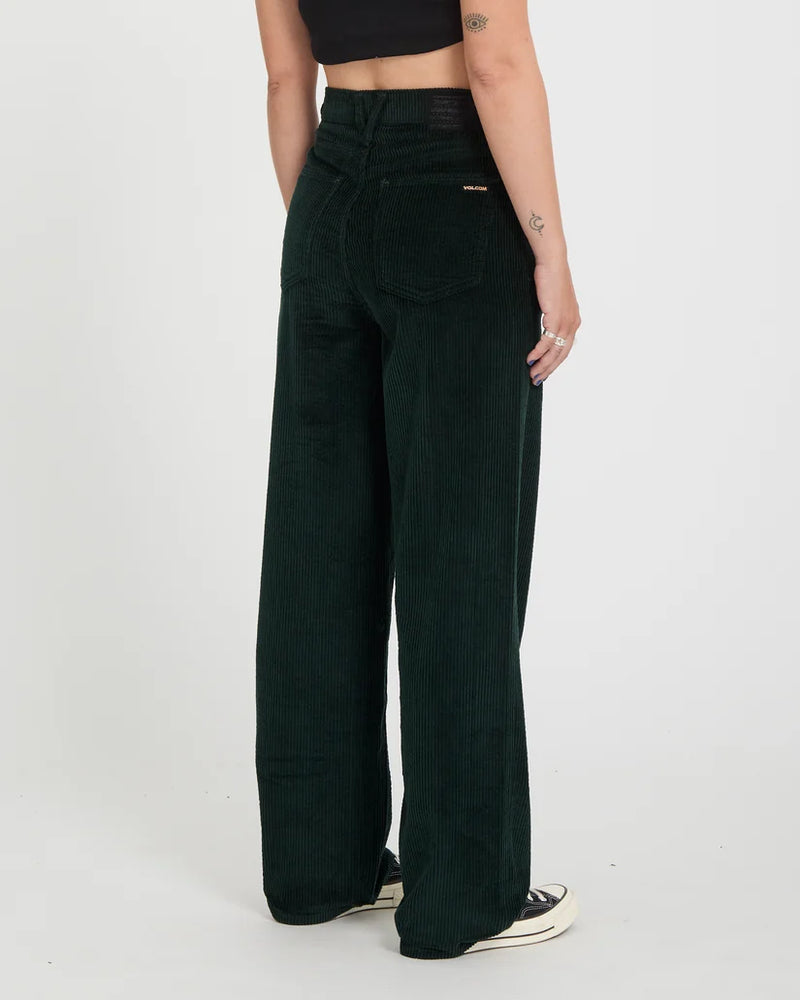 Load image into Gallery viewer, Volcom Women's Weellow II Corduroy Pants Scarab B1932601-SCB
