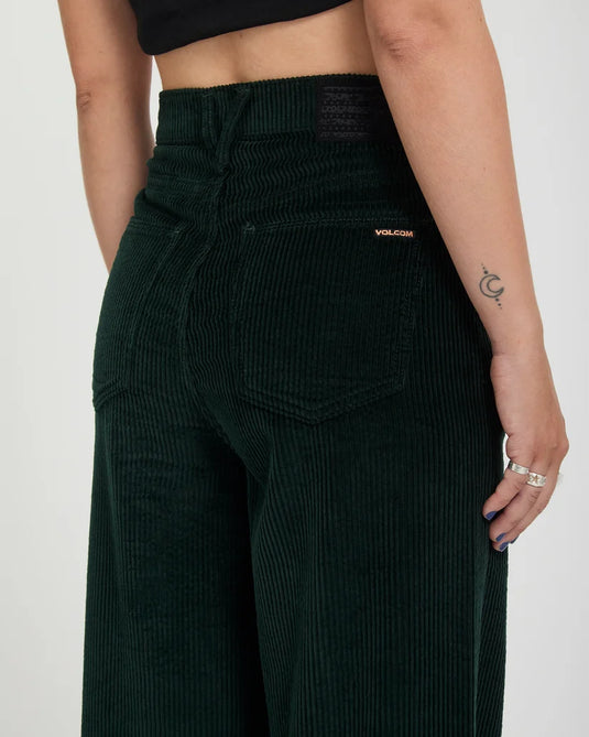 Volcom Women's Weellow II Corduroy Pants Scarab B1932601-SCB
