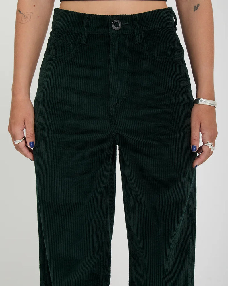 Load image into Gallery viewer, Volcom Women's Weellow II Corduroy Pants Scarab B1932601-SCB
