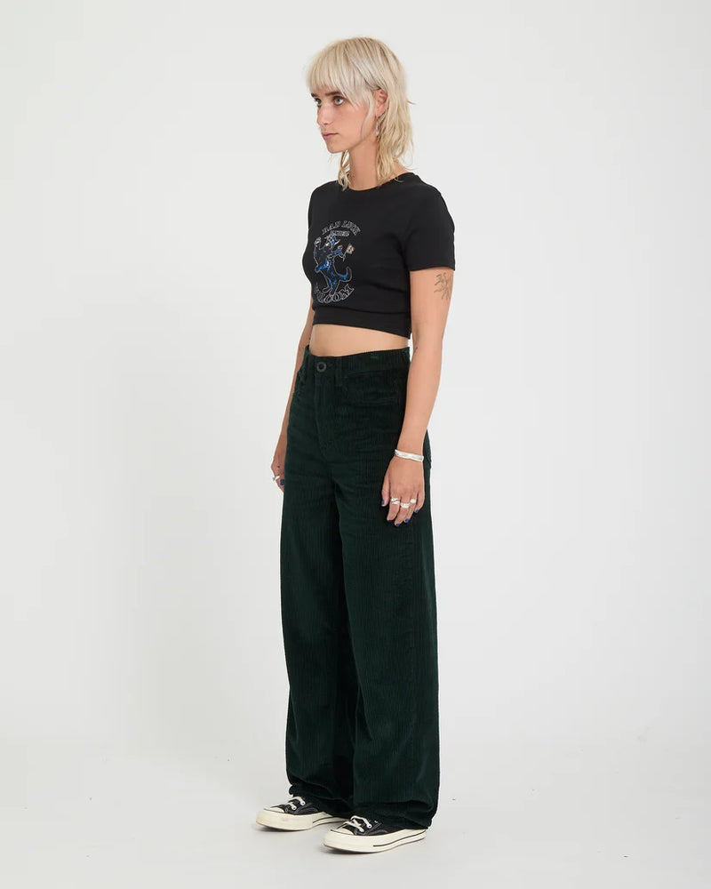 Load image into Gallery viewer, Volcom Women's Weellow II Corduroy Pants Scarab B1932601-SCB
