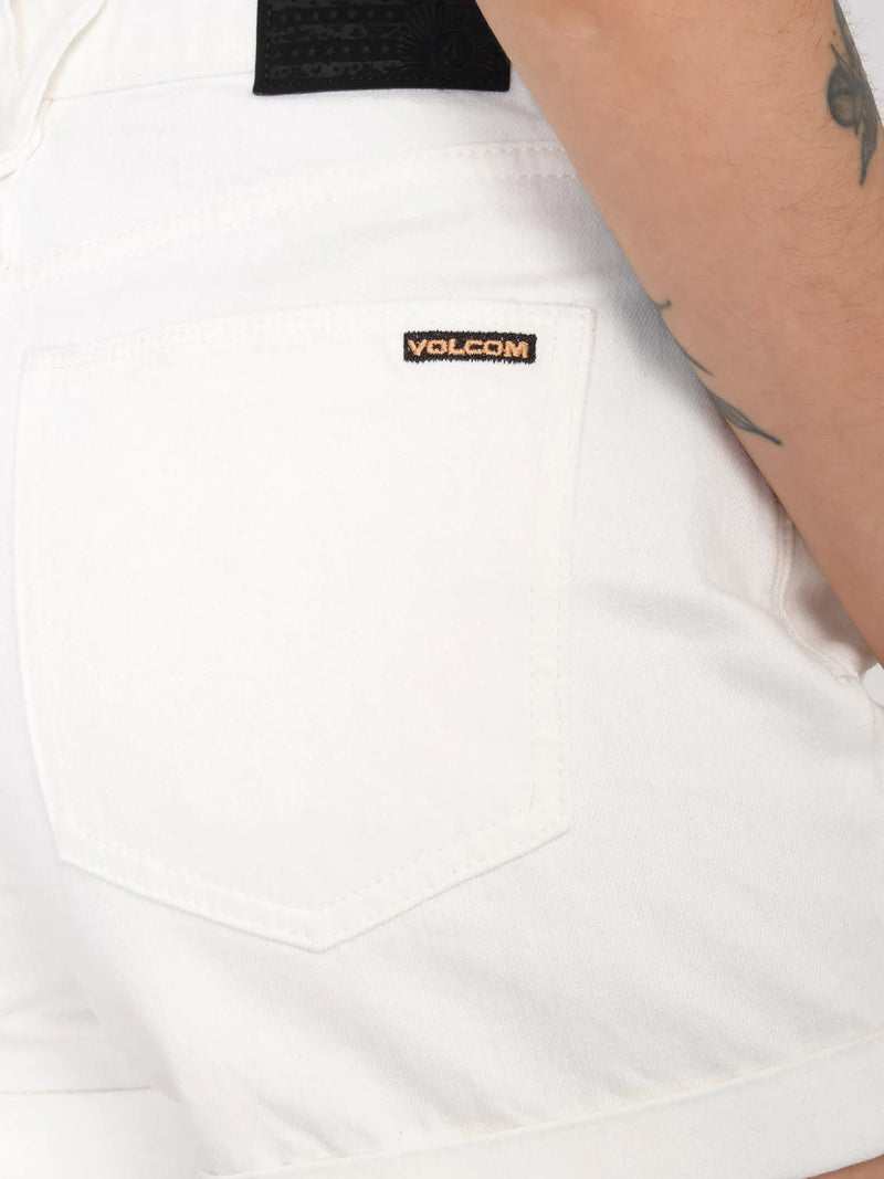 Load image into Gallery viewer, Volcom Women&#39;s Weellow Denim Short Star White B2012300_SWH
