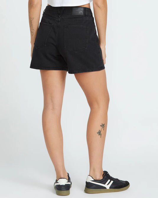Volcom Women's Stoned Boyfriend Shorts Black B2012500_BLK