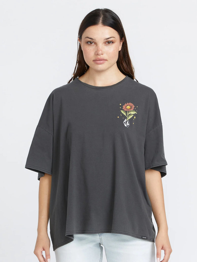 Load image into Gallery viewer, Volcom Women&#39;s My Guys Oversized Fit T-Shirt Vintage Black B3512404_VBK
