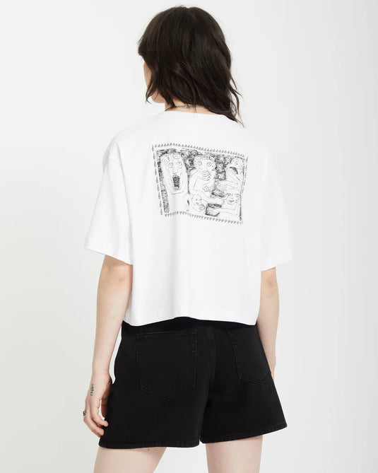 Volcom Women's Drumstone T-Shirt White B3512504_WHT