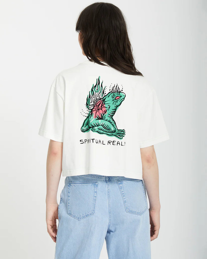 Load image into Gallery viewer, Volcom Women&#39;s Alix 1 T-Shirt Star White B3512505_SWH
