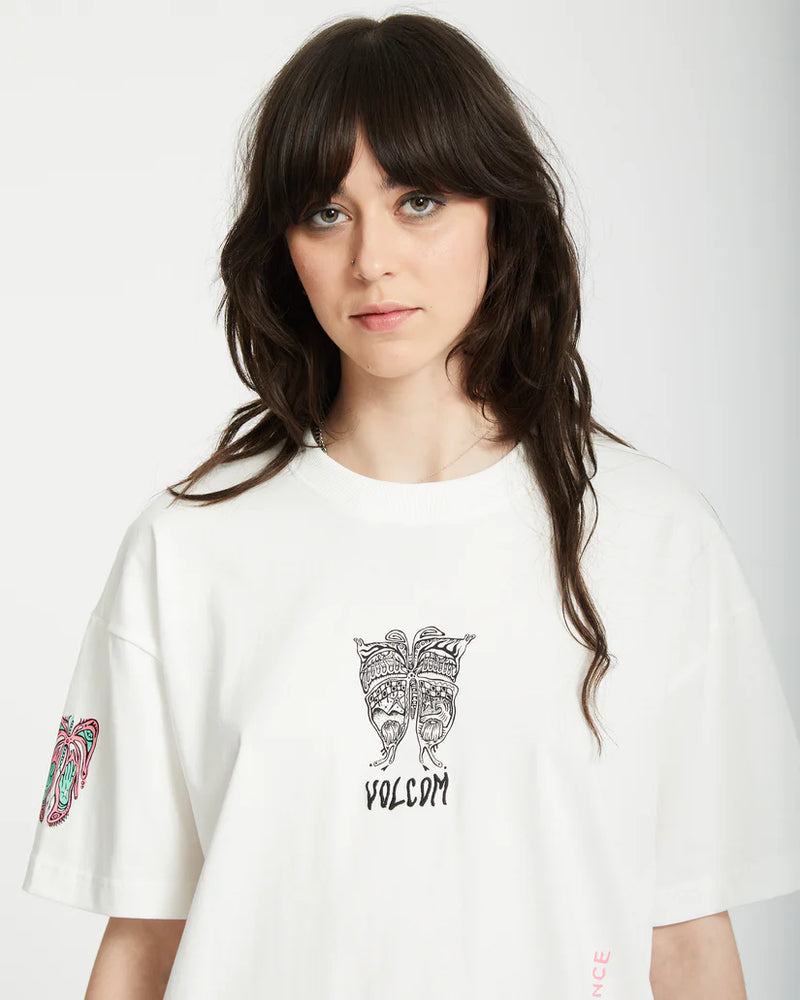 Load image into Gallery viewer, Volcom Women&#39;s Alix 3 T-Shirt Star White B3512507_SWH
