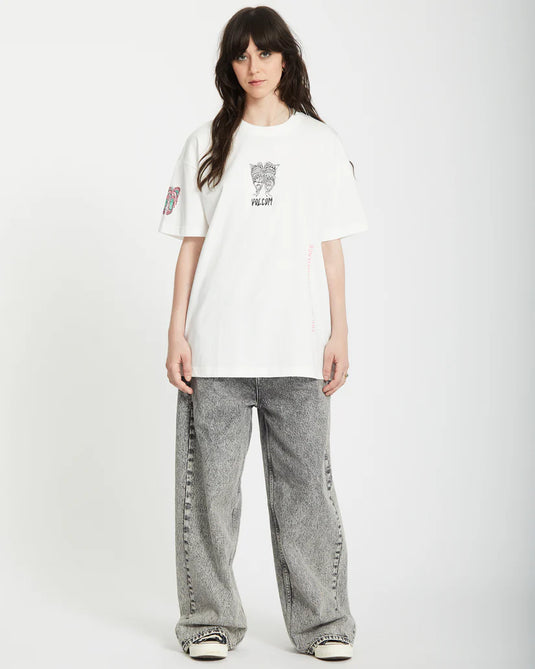 Volcom Women's Alix 3 T-Shirt Star White B3512507_SWH