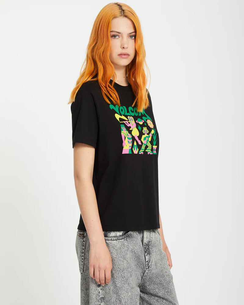 Load image into Gallery viewer, Volcom Women&#39;s Radical Daze Up T-Shirt Black B3512514_BLK
