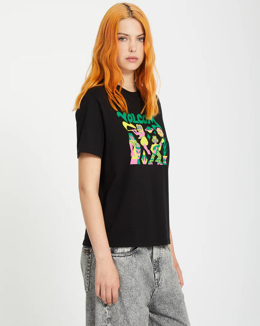 Volcom Women's Radical Daze Up T-Shirt Black B3512514_BLK