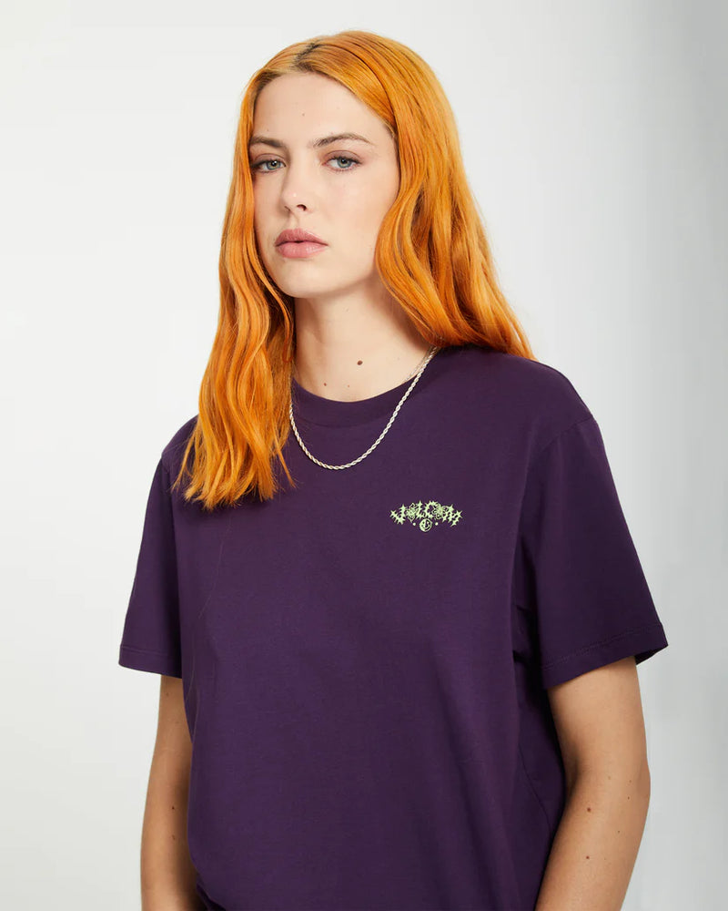 Load image into Gallery viewer, Volcom Women&#39;s Radical Daze Up T-Shirt Grape Royale B3512514_GPR
