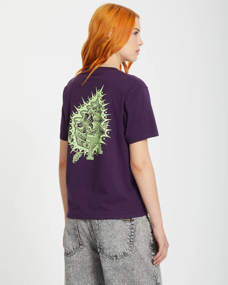 Load image into Gallery viewer, Volcom Women&#39;s Radical Daze Up T-Shirt Grape Royale B3512514_GPR
