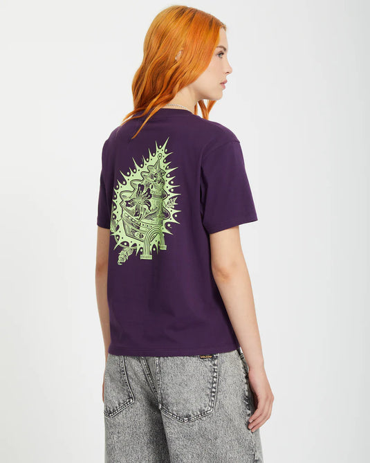 Volcom Women's Radical Daze Up T-Shirt Grape Royale B3512514_GPR