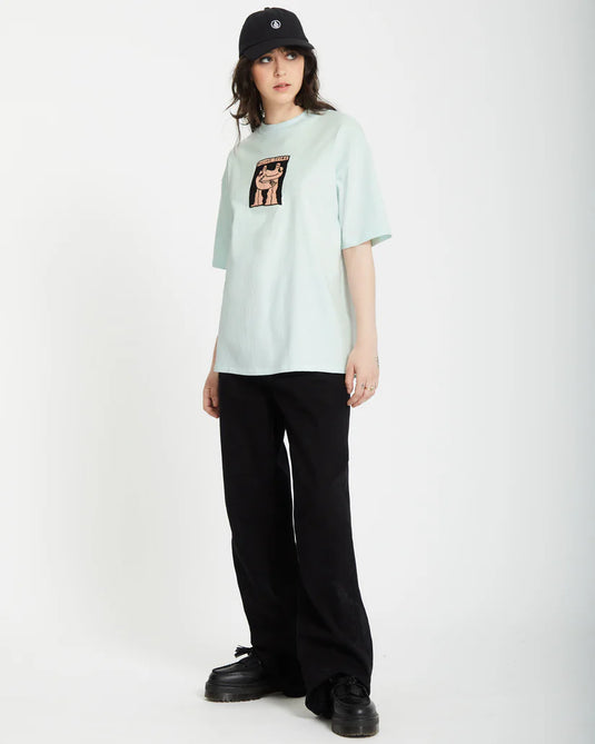 Volcom Women's Downtown T-Shirt Cloud Blue B3512516_CLB