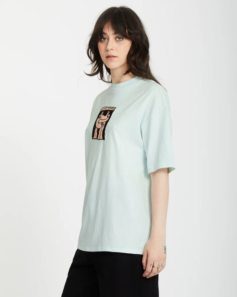 Load image into Gallery viewer, Volcom Women&#39;s Downtown T-Shirt Cloud Blue B3512516_CLB
