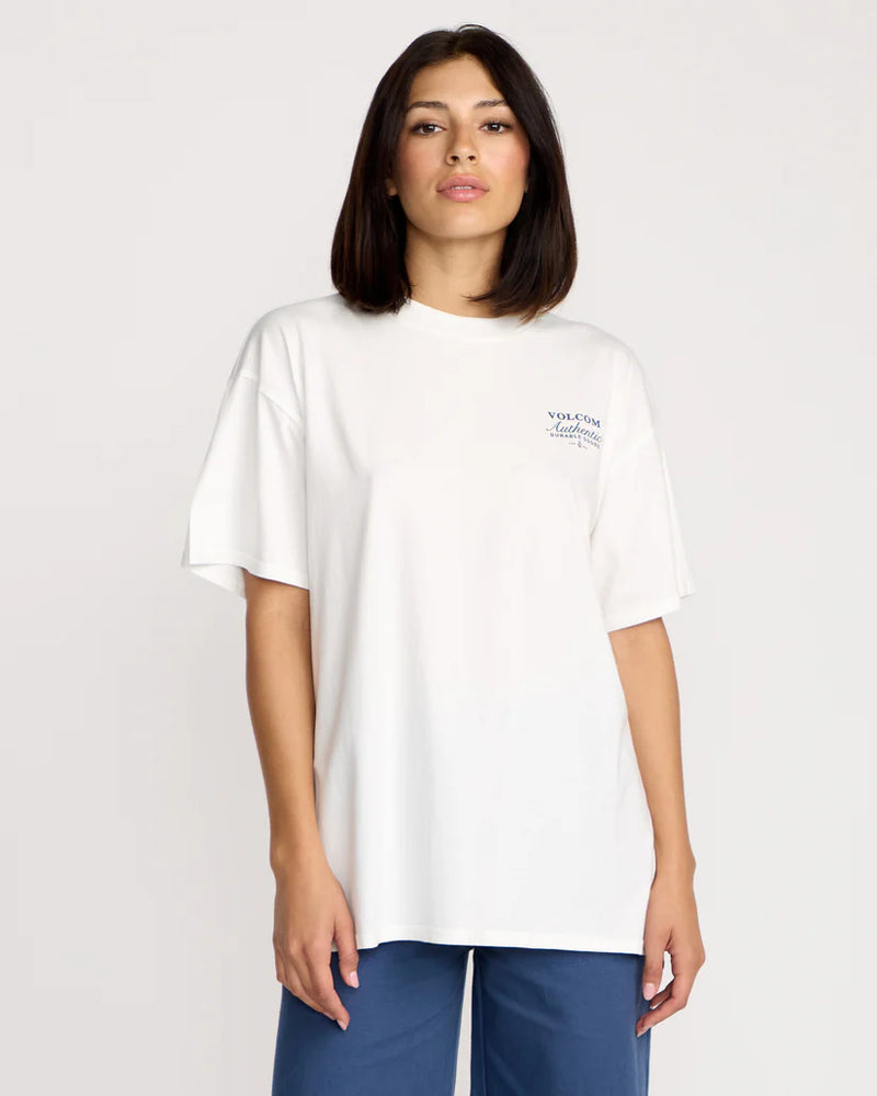 Load image into Gallery viewer, Volcom Womens&#39; Stones Throw T-Shirt Star White B3532502_SWH
