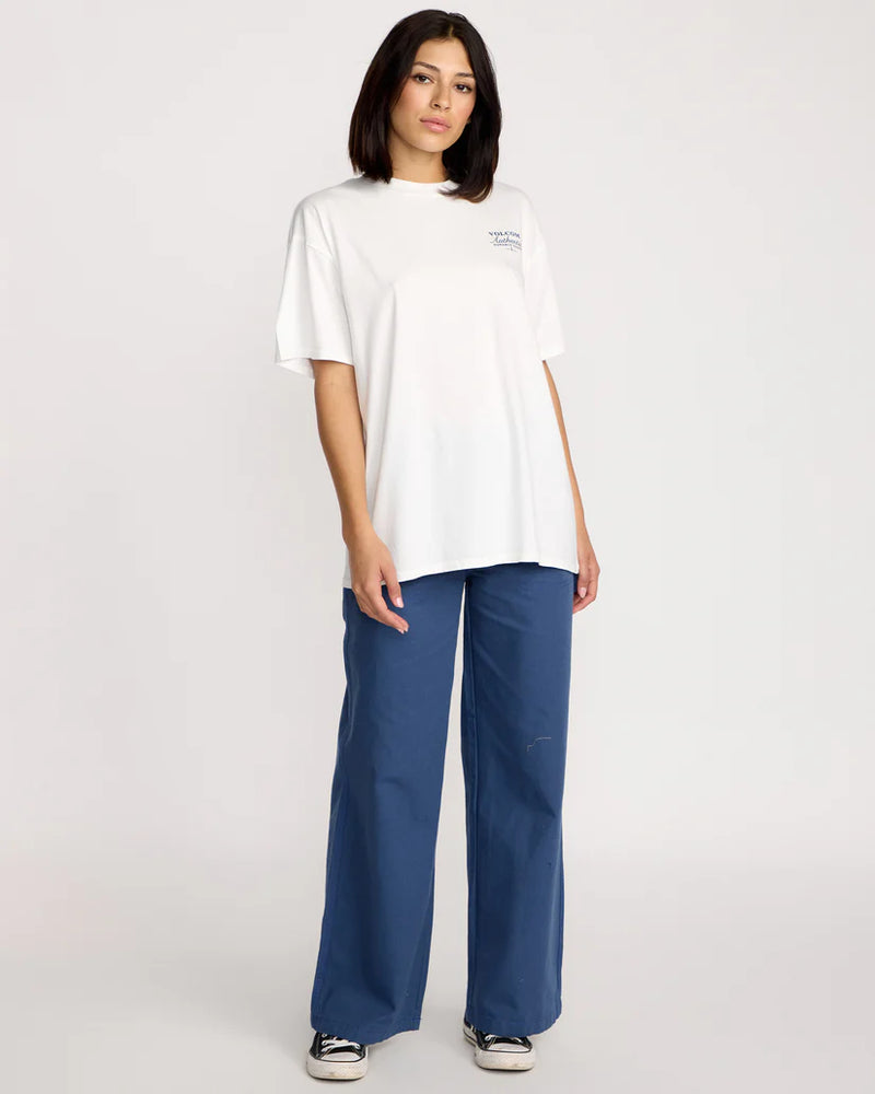 Load image into Gallery viewer, Volcom Womens&#39; Stones Throw T-Shirt Star White B3532502_SWH
