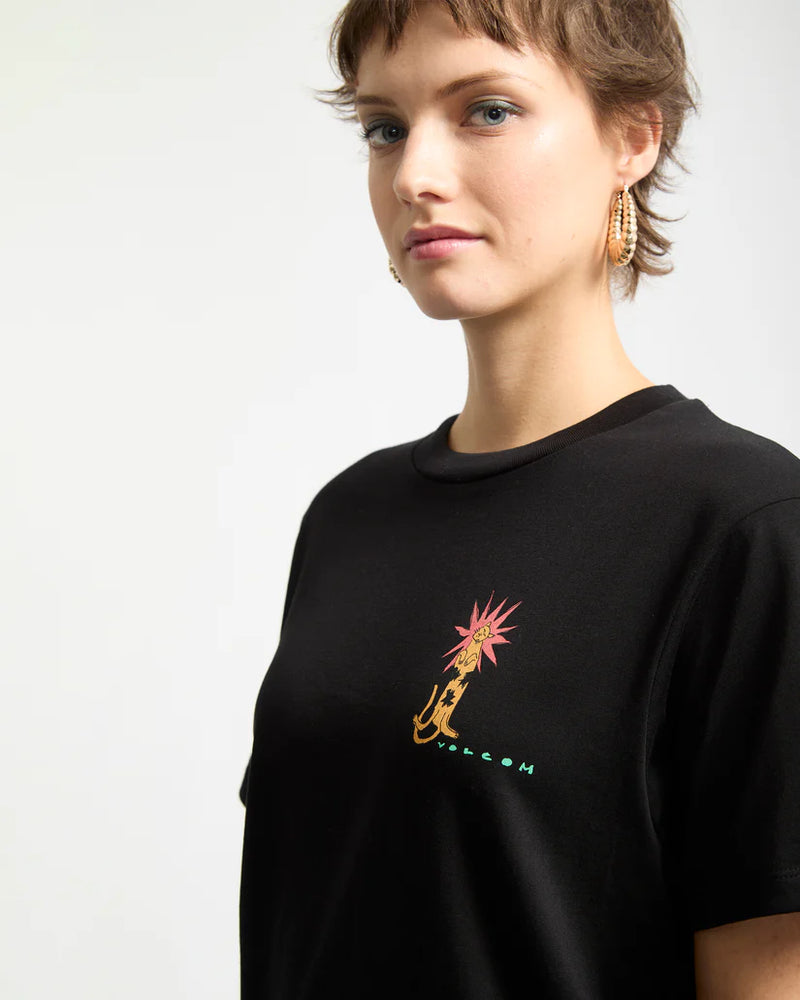 Load image into Gallery viewer, Volcom Women&#39;s Radical Daze Up T-Shirt Black B3532508-BLK
