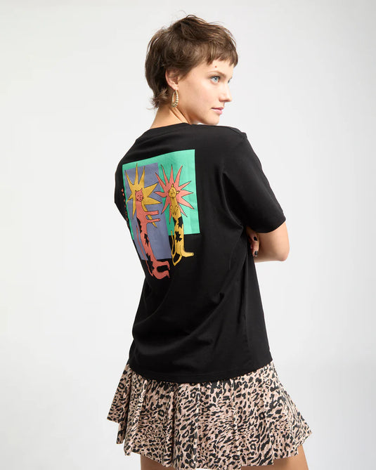 Volcom Women's Radical Daze Up T-Shirt Black B3532508-BLK