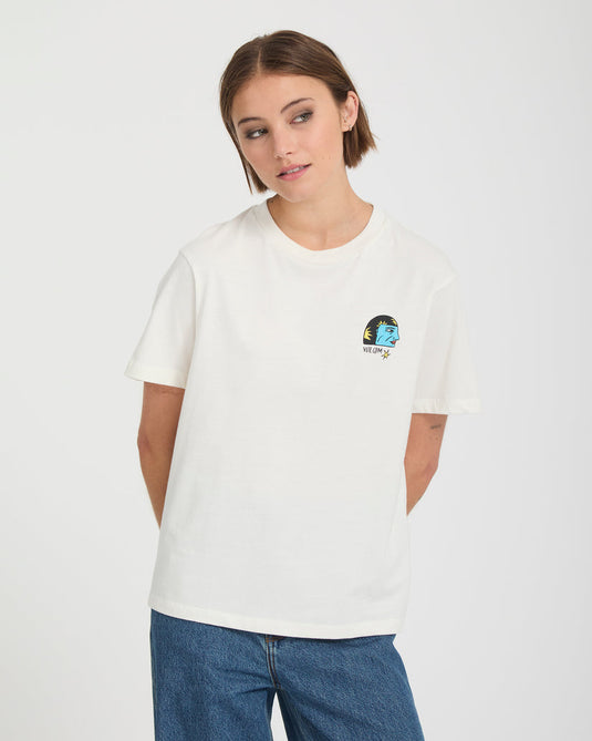Volcom Women's Radical Daze Up T-Shirt Off White B3532603-OFW
