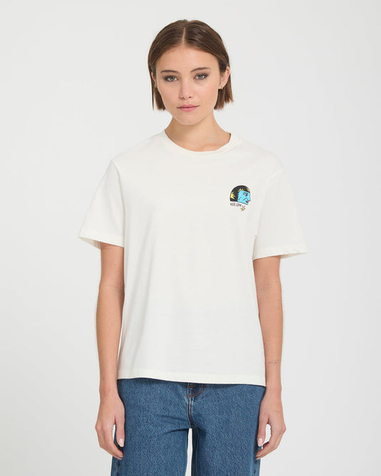 Volcom Women's Radical Daze Up T-Shirt Off White B3532603-OFW