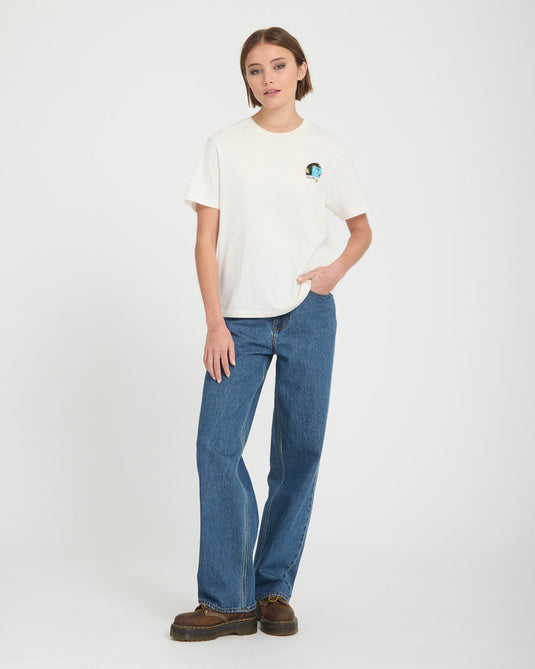 Volcom Women's Radical Daze Up T-Shirt Off White B3532603-OFW
