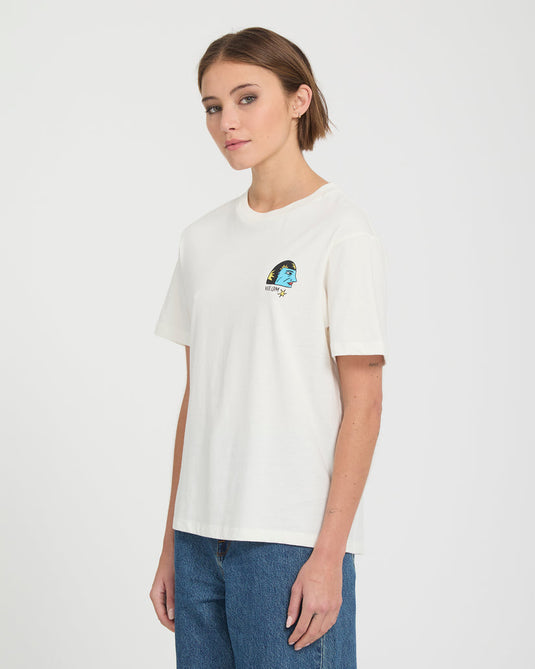 Volcom Women's Radical Daze Up T-Shirt Off White B3532603-OFW