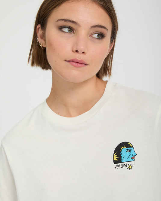 Volcom Women's Radical Daze Up T-Shirt Off White B3532603-OFW