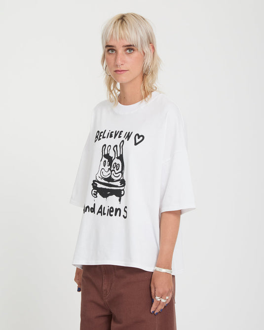 Volcom Women's Ozzy III T-Shirt White B3532611-WHT