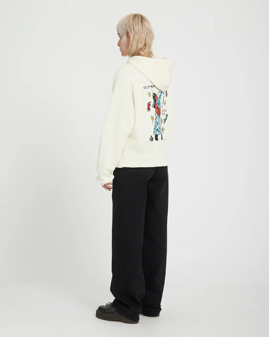 Volcom Women's Radical Daze Up Hoodie Off White B4132602-OFW
