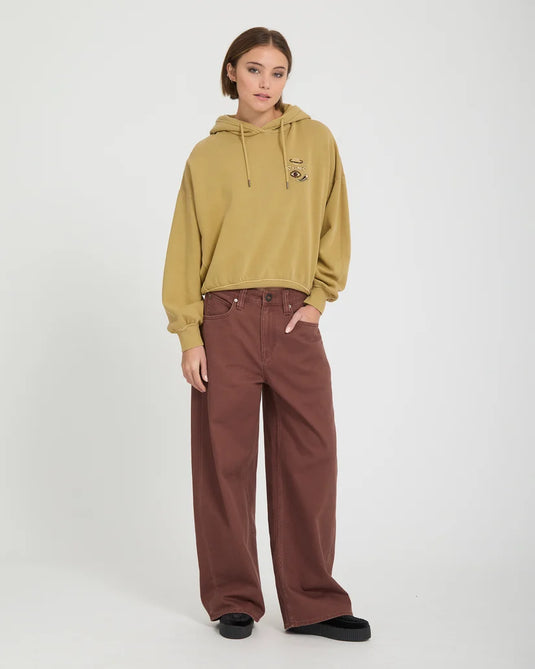 Volcom Women's Ozzy 1 Hoodie Mustard B4132604-MUS