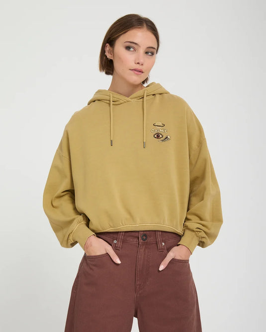 Volcom Women's Ozzy 1 Hoodie Mustard B4132604-MUS