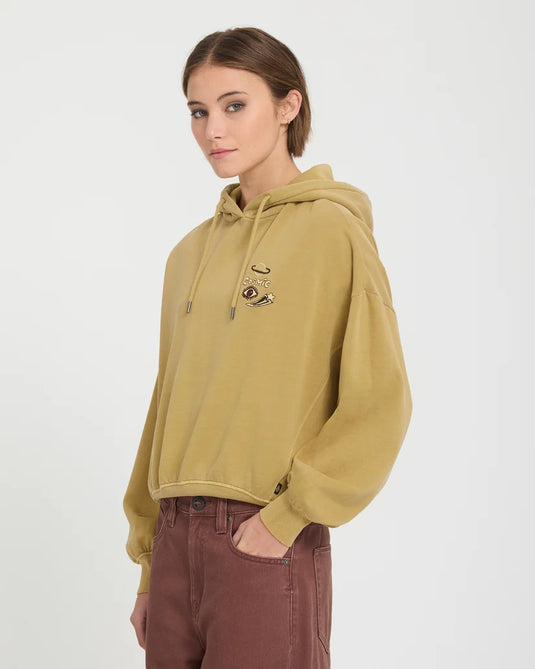 Volcom Women's Ozzy 1 Hoodie Mustard B4132604-MUS