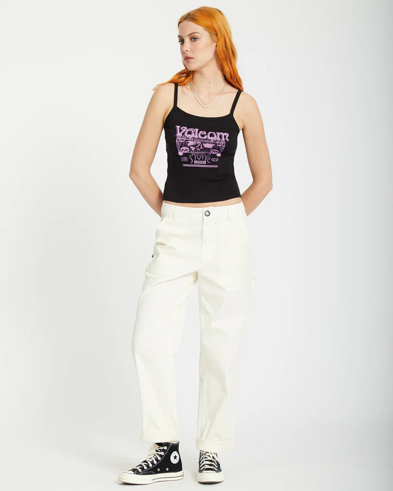 Load image into Gallery viewer, Volcom Women&#39;s 1991 Strappy Tank Top Black B4512504_BLK
