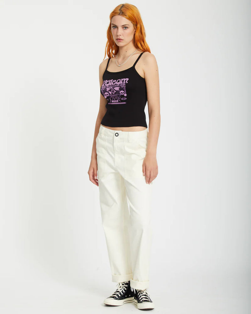 Load image into Gallery viewer, Volcom Women&#39;s 1991 Strappy Tank Top Black B4512504_BLK
