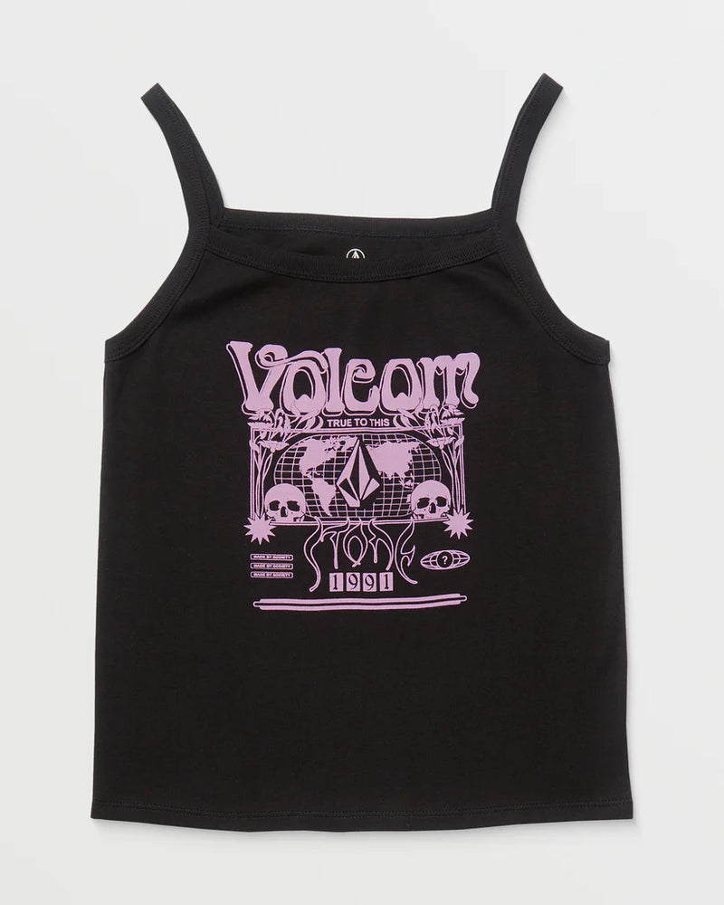 Load image into Gallery viewer, Volcom Women&#39;s 1991 Strappy Tank Top Black B4512504_BLK
