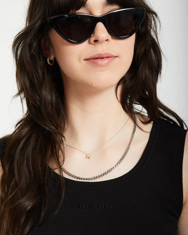 Load image into Gallery viewer, Volcom Women&#39;s Volcomstone Tight Tank Top Black B4512505_BLK
