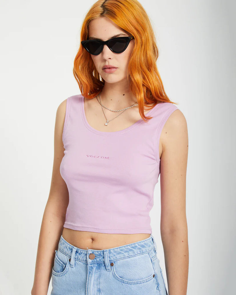 Load image into Gallery viewer, Volcom Women&#39;s Volcomstone Tight Tank Top Iris Purple B4512505_IRI
