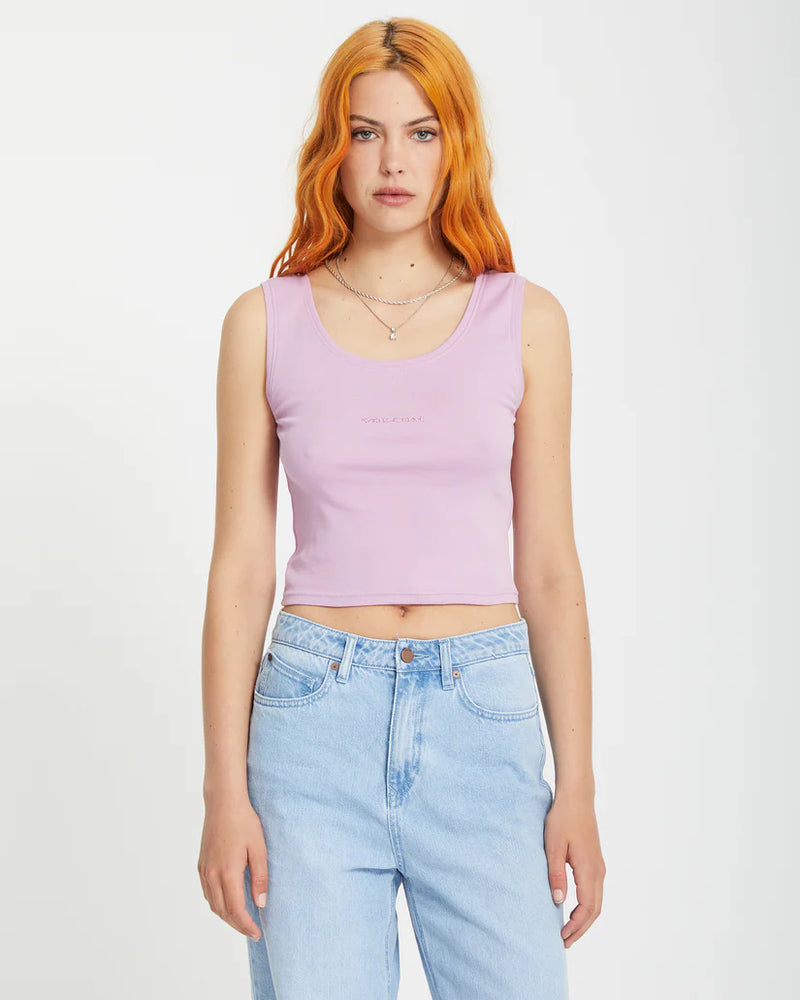 Load image into Gallery viewer, Volcom Women&#39;s Volcomstone Tight Tank Top Iris Purple B4512505_IRI
