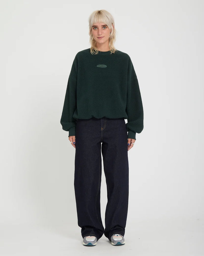 Load image into Gallery viewer, Volcom Women's Piou Sherpa Sweatshirt Scarab B4632604-SCB
