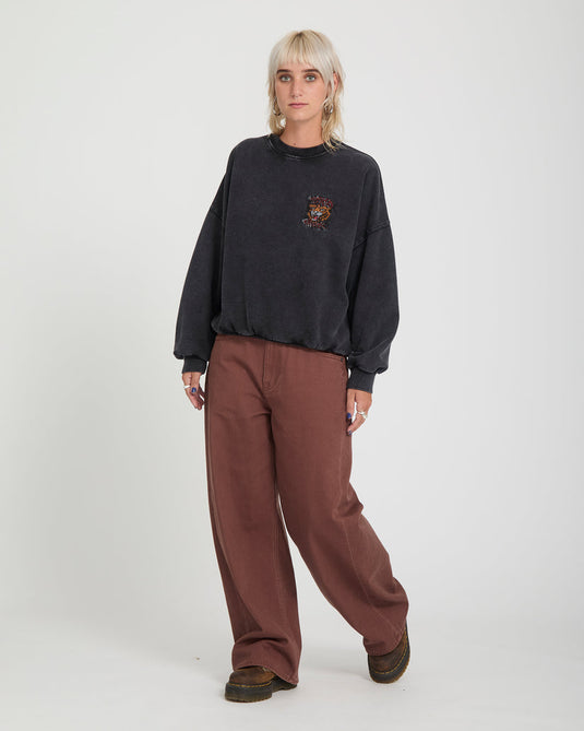 Volcom Women's Ozzy Sweatshirt Vintage Black B4632605-VBK
