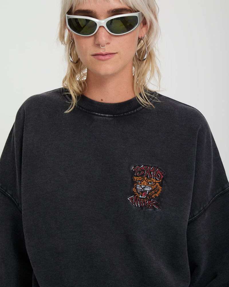 Load image into Gallery viewer, Volcom Women's Ozzy Sweatshirt Vintage Black B4632605-VBK

