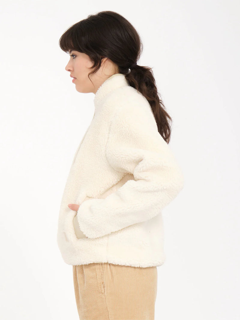 Load image into Gallery viewer, Volcom Women&#39;s Wuzer Fuzzar Sherpa Fleece Cloud B4832302_CLO
