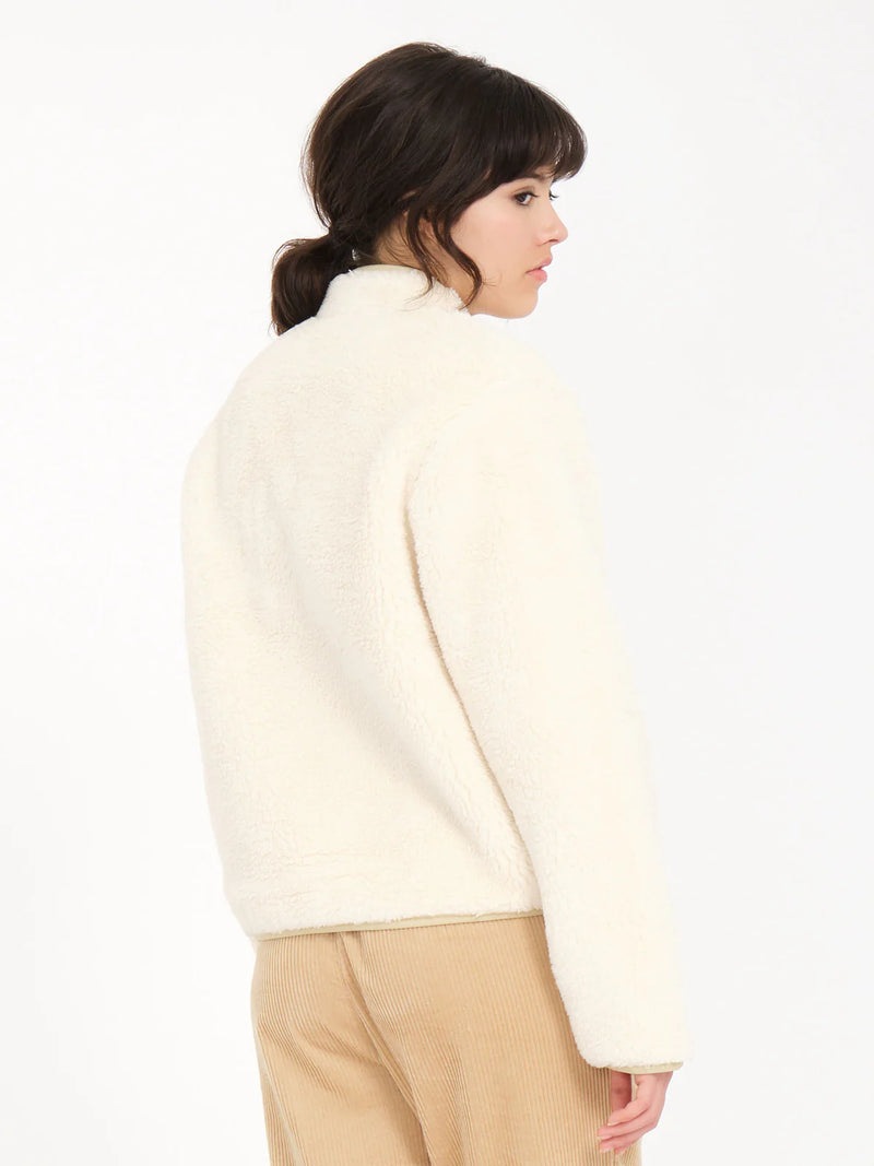 Load image into Gallery viewer, Volcom Women&#39;s Wuzer Fuzzar Sherpa Fleece Cloud B4832302_CLO
