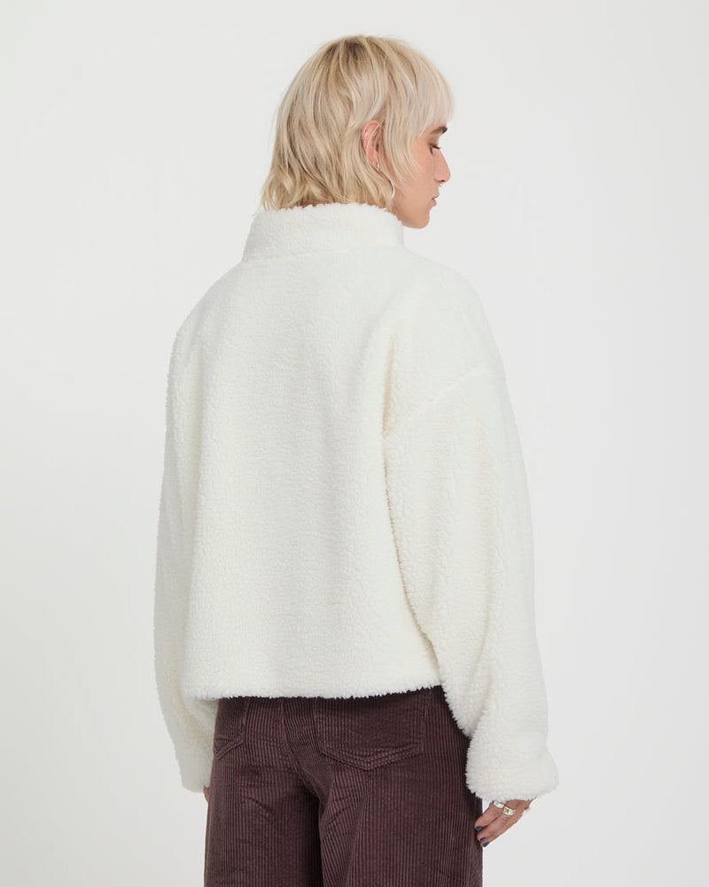 Load image into Gallery viewer, Volcom Women's Wylding Out Sherpa Jacket Off White B4832601-OFF
